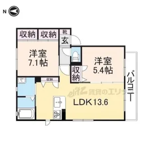 ウエストフィールドA【2階】の間取り