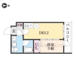 グランシティレジデンス 京都西院【2階】の間取り