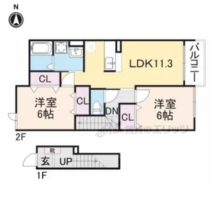メゾンドクロワッサン【2階】の間取り