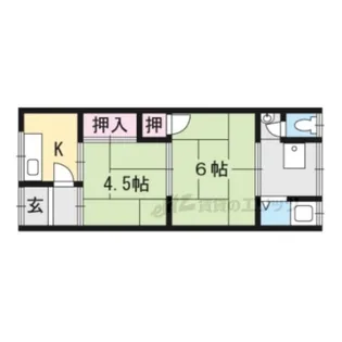 第二八ノ坪荘【206号室】の間取り