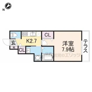 ラ・トゥール近江八幡【105号室】の間取り