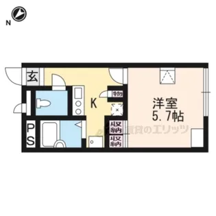 レオパレスアンソレイユ【102号室】の間取り
