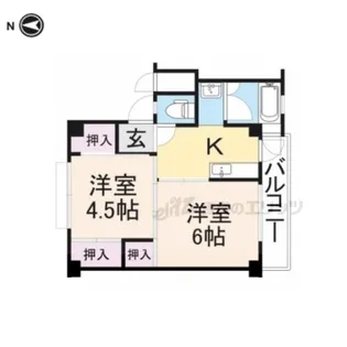 ビレッジハウス曽大根4号棟【307号室】の間取り