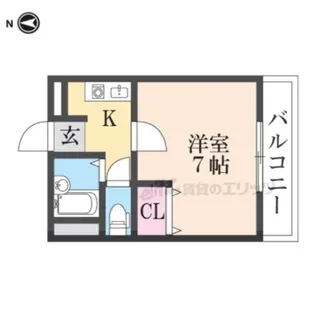 オークグレイス香里園【202号室】の間取り