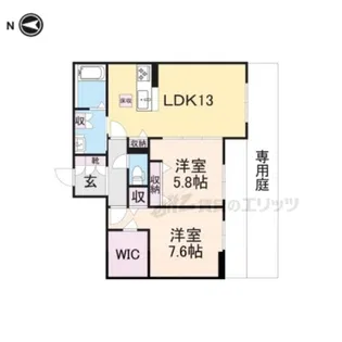 レーヴソレイユ【1階】の間取り