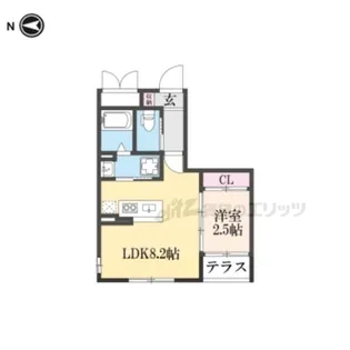 St.Residence伏見稲荷【102号室】の間取り