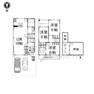 京都府長岡京市野添1丁目【一戸建】の間取り