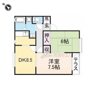 サニーハイツ香里園【1階】の間取り