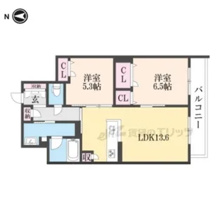 シャーメゾン リラフォート【203号室】の間取り