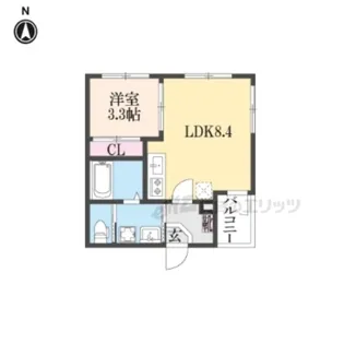 メゾン・ド・勧修寺【202号室】の間取り