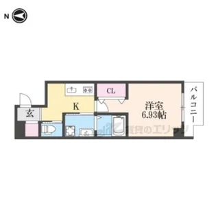 ヴァローレ枚方【3階】の間取り