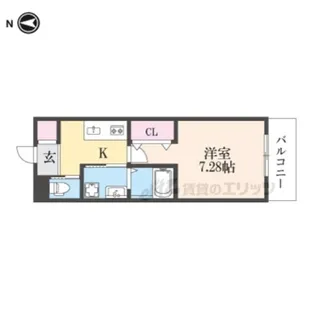 ヴァローレ枚方【4階】の間取り