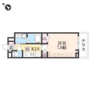 ラクーン堅田【1階】の間取り