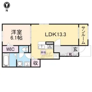 バンブー ニン A【1階】の間取り