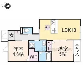 フェリーチェ・クオーレ【102号室】の間取り