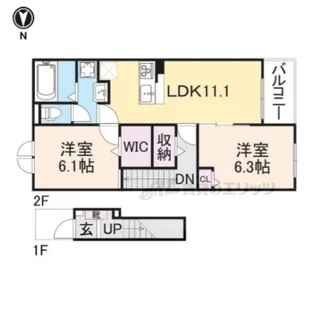 バンブー ニン B【2階】の間取り