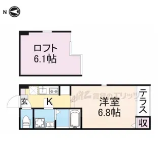 フォワード観月橋【1階】の間取り