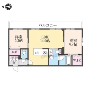 HABITER御所西【302号室】の間取り