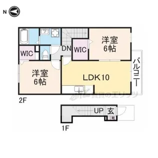 アボンデーレA【2階】の間取り