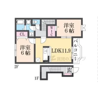 クラールB【201号室】の間取り