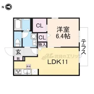 ラフォーレ柏原B棟【202号室】の間取り