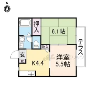 ハオスフロイデB棟【101号室】の間取り