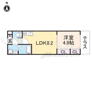 ジーメゾン向島シェルール【102号室】の間取り