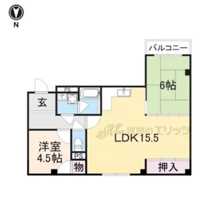 2LDKの間取り画像