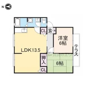 サンビレッジ池之宮B棟【1階】の間取り