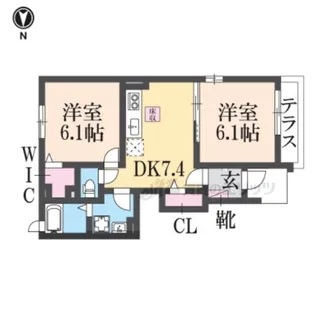 メゾン・城ノ下A【102号室】の間取り