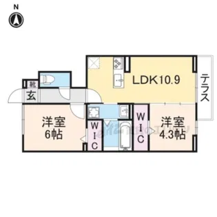 サンメゾン寿々【103号室】の間取り