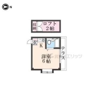 サニーハウス生駒【1階】の間取り