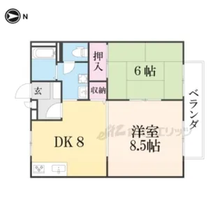 アムール安富【102号室】の間取り