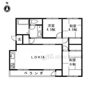 長岡天神ハイツ8棟【205号室】の間取り