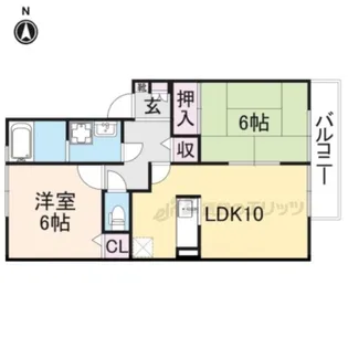 フォレストハイツ富堂町B棟【2階】の間取り