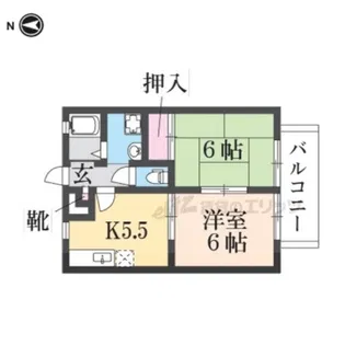 ソレイユ前栽B棟【202号室】の間取り