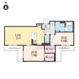 六条荘【205号室】の間取り