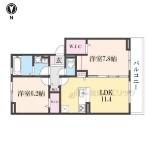 グランコンフォール神ノ川【2階】の間取り
