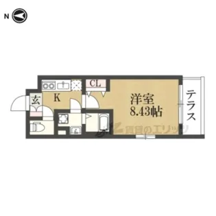 ヴィラ京大北【101号室】の間取り