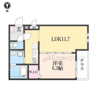 フジパレス上神田?番館【1階】の間取り