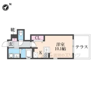 R‐6Court【107号室】の間取り