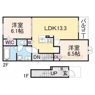 ホワイトストーク長田【2階】の間取り