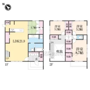 滋賀県草津市南草津プリムタウン4丁目【一戸建】の間取り
