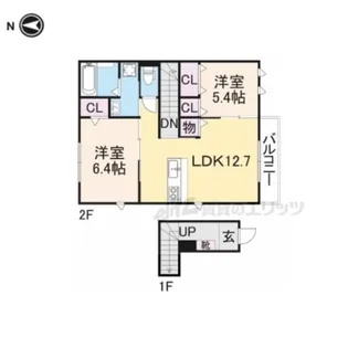 エーツーハウス【201号室】の間取り