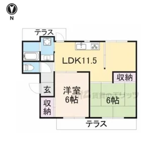 新賀暁マンション【1階】の間取り