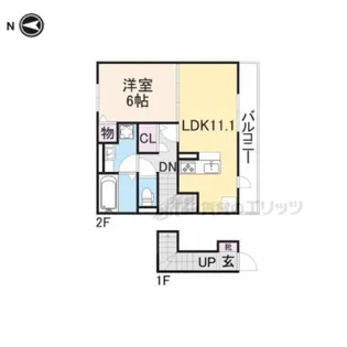ベルハイム西ノ京【203号室】の間取り