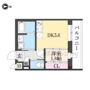 アクアプレイス京都聚楽第【408号室】の間取り