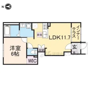 サンフィット桂【105号室】の間取り