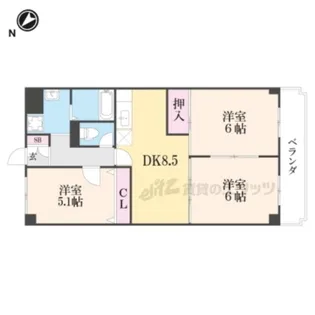 ヴィラ・アンドゥミル【201号室】の間取り