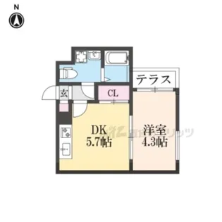 THE GARNET SUITE RESIDENCE山科WEST【1階】の間取り